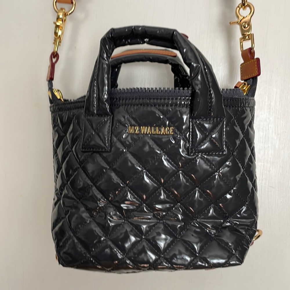 Like New!! Micro Sutton patent leather charcoal grey.